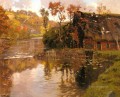 Cottage By A Stream impressionism Norwegian landscape Frits Thaulow